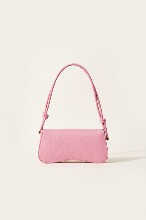 Baguette pink croco — fondo ivory