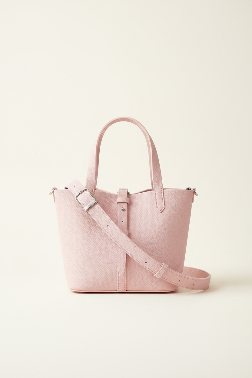 Mini tote blush — fondo ivory